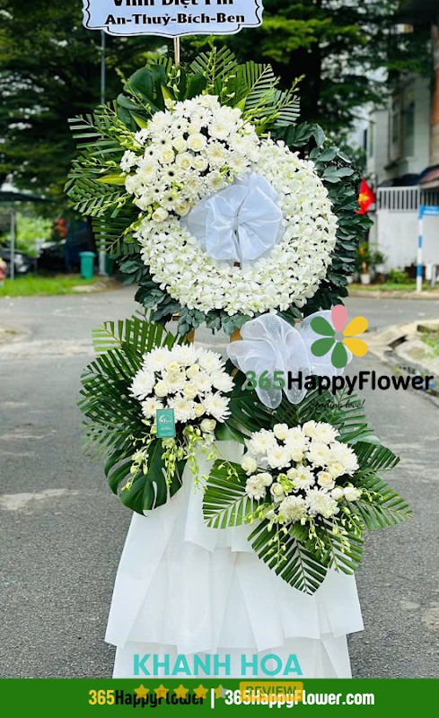 365HappyFlower - Vòng Hoa Đám Tang Hoa Viếng Phan Rang Tháp Chàm Ninh Thuận – hình ảnh 1