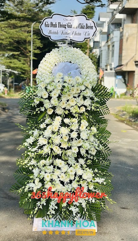 365HappyFlower - Vòng Hoa Đám Tang Hoa Viếng Phan Rang Tháp Chàm Ninh Thuận – hình ảnh 2