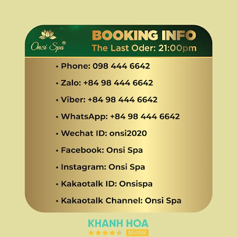 Onsi Spa: 08 Nguyễn Thiện Thuật, P. Nha Trang